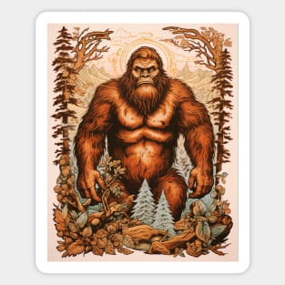 Vintage Retro Bigfoot Design Magnet